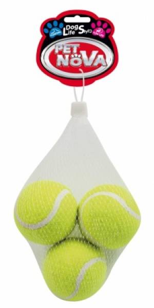 Quietschende Tennisbälle 6 cm, 3 Stück im Set, Preis für 3 Stück